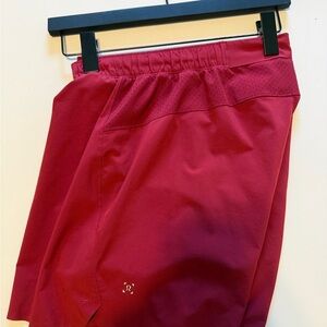 Men Performance Shorts in Deep Red